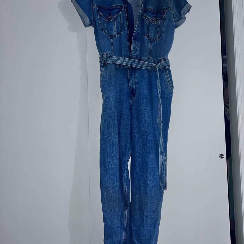 Abercrombie & Fitch 90s belted Denim Jumpsuit XL